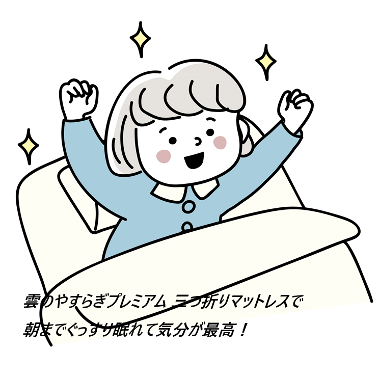 雲のやすらぎプレミアム 三つ折りマットレスはどこで売ってるの?最安値の販売店を紹介【腰の軽さが違う!朝のスッキリ感が雲の上で寝えているよな感じ】