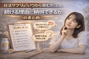妊活サプリは「いつから飲むか」よりも、続ける理由に納得できるかのまとめ