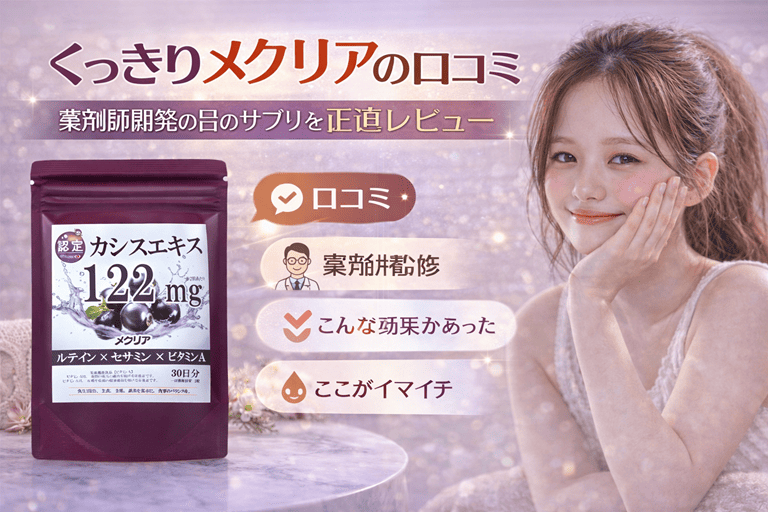 くっきりメクリアの口コミ｜薬剤師開発の目のサプリを正直レビューくっきりメクリアの口コミ｜薬剤師開発の目のサプリを正直レビュー